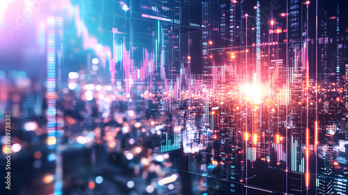 Wallpaper Mural Dynamic 3D Concepts of Global Investing, Market Growth, and Business Innovation Torontodigital.ca