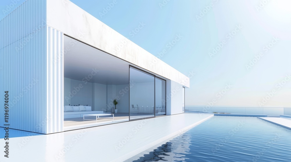 Fototapeta premium really moder minimal luxury white house