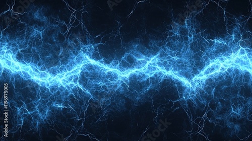 Abstract blue electric lightning energy background for design