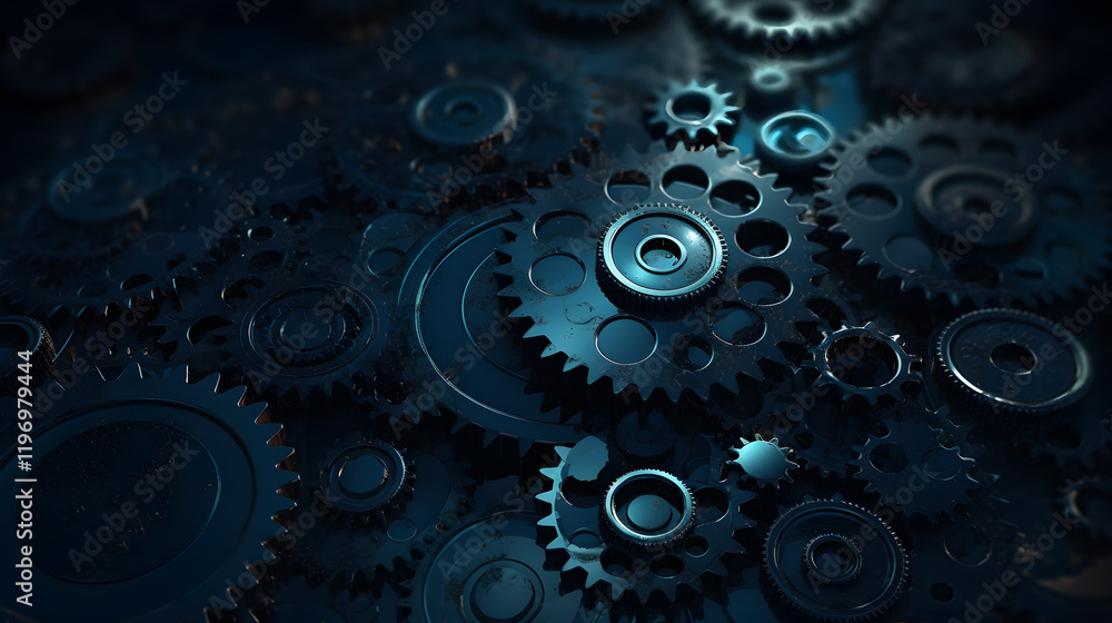 a bunch of gears on a dark background a bunch of gears on a dark background