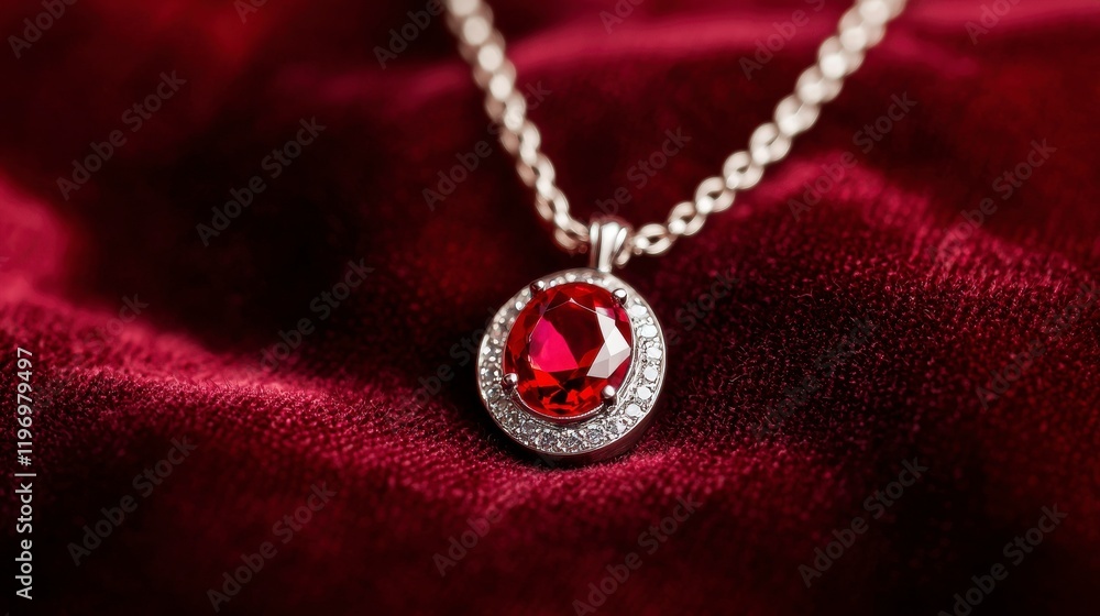 Luxurious Red Jewel Pendant on Rich Velvet Fabric Casting Intricate Shadows with Exquisite Details, Perfect for Elegant Jewelry Displays and Promotions Luxurious Red Jewel Pendant on Rich Velvet Fabric Casting Intricate Shadows with Exquisite Details, Perfect for Elegant Jewelry Displays and Promotions