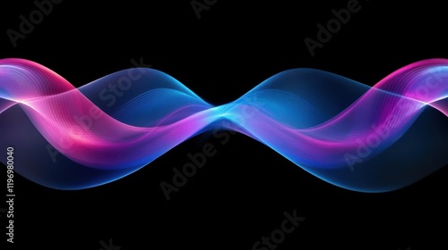 Abstract wave design with vibrant colors representing sound or data flow.