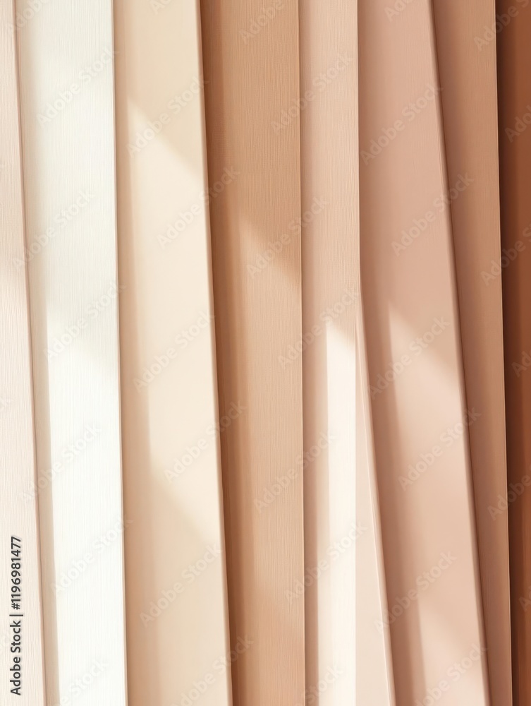 Obraz premium Abstract arrangement of textured panels in soft, neutral colors with light shadows.