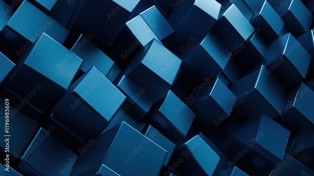 Abstract Blue Cubes Background Abstract Blue Cubes Background