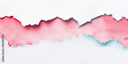Wallpaper Mural light red paper edge ripped torn white flat background isolated  Torontodigital.ca
