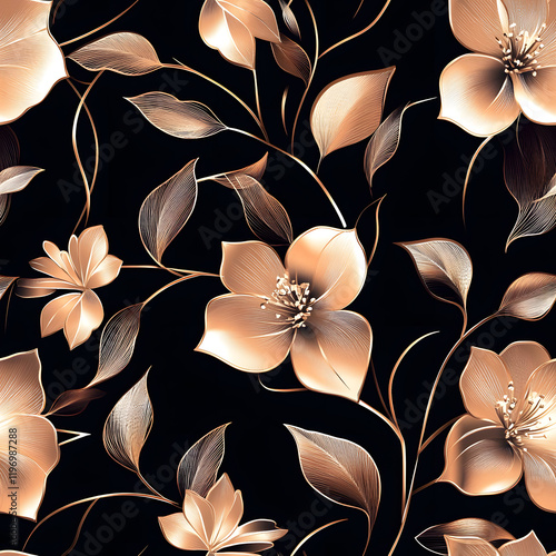 Creative Seamless Pattern 2D Doodle Floral Illustrations for wallpaper, card, tile.