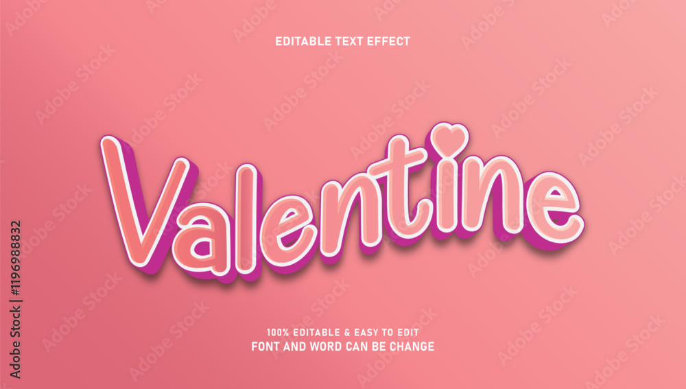Editable curved style valentine text effect Editable curved style valentine text effect