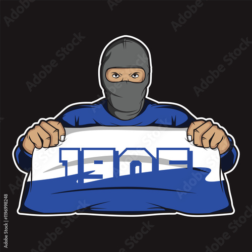 Ultras Football With Flag Vector Design