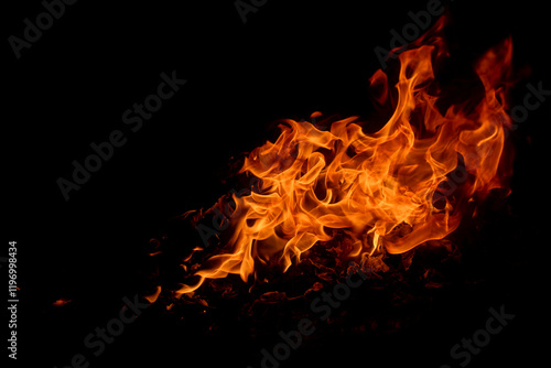 Blaze fire flame texture background. Fire sparks background. Abstract fire flame texture for banner background. Fire flame with copy space for advertising.