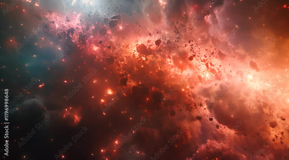 Celestial debris spinning in space