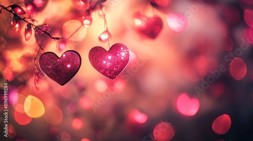 Pink Heart Bokeh Background for a Dreamy Valentine�s Day Look photo