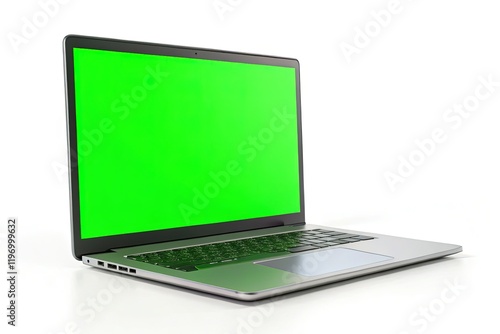 Wallpaper Mural Animated Laptop Mockup: Green Screen, 4K Front View, Isolated White Background Torontodigital.ca