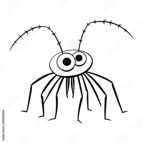 Coloring book for children baby Krill vector illustration isolated on a white background.
