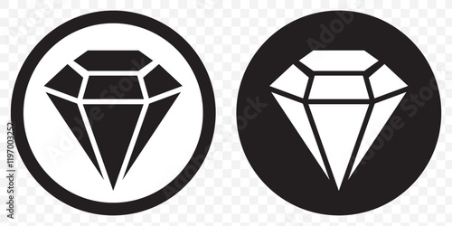 Diamond icon set. diamond gems vector icon. Diamond icon set. Line and silhouette. eps 10.