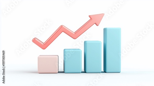Upward trending pastel bar graph with arrow. Free Download Upward trending pastel bar graph with arrow. - GFXLoad