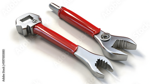  screwdriver and a silver wrench crossed over each other. The tools are depicted in a realistic, three-dimensional style photo