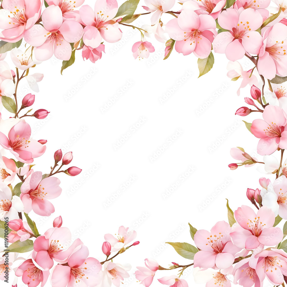 Spring Cherry Blossom Watercolor illustration Spring Cherry Blossom Watercolor illustration