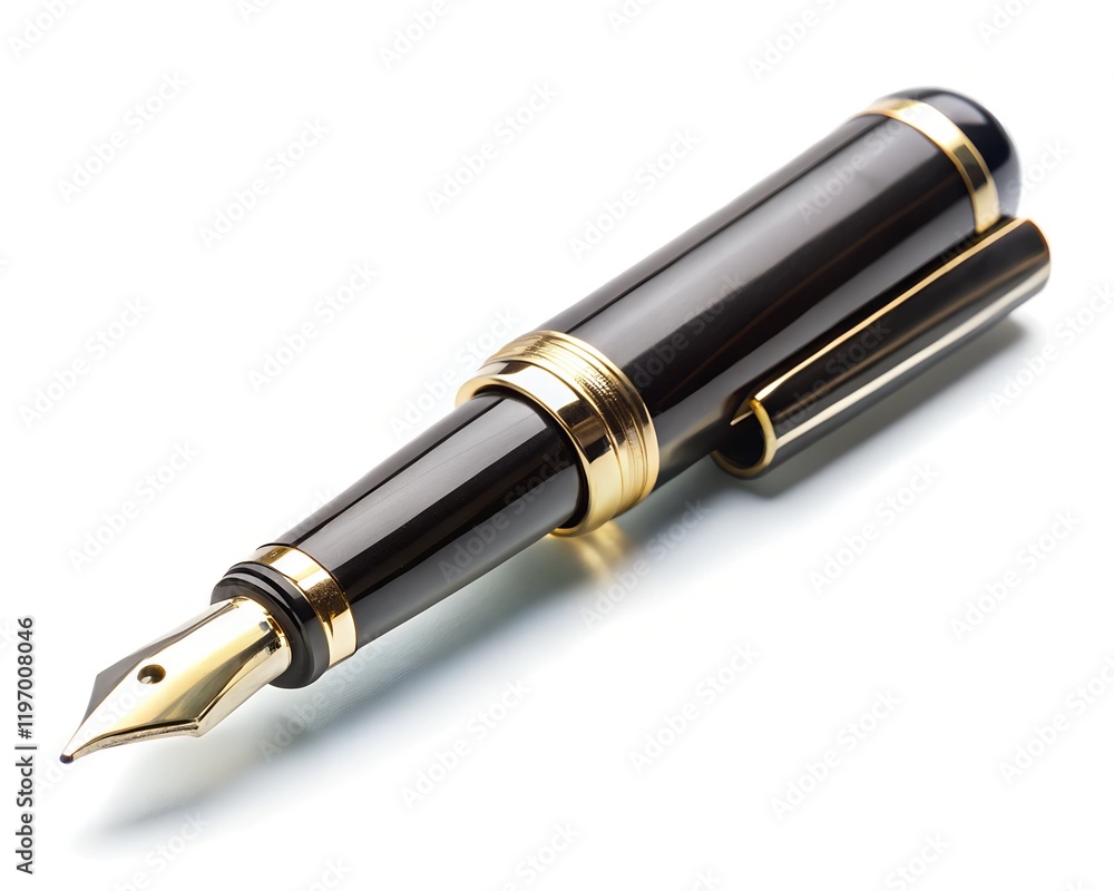Naklejka premium fountain pen isolated on a white background