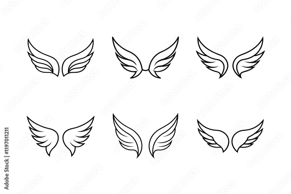 set of silhouettes of icon set of silhouettes of icon
