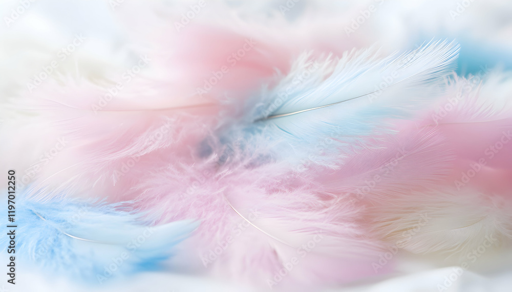 Soft pastel pink and blue feathers background, delicate, dreamy, airy, light, gentle, fluffy texture. Perfect for website banners, blogs, or feminine designs. Soft pastel pink and blue feathers background, delicate, dreamy, airy, light, gentle, fluffy texture. Perfect for website banners, blogs, or feminine designs.