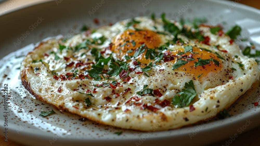 Delicious Crispy Fried Eggs with Herbs and Spices Delicious Crispy Fried Eggs with Herbs and Spices