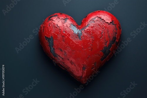 Vintage love heart on blue style background