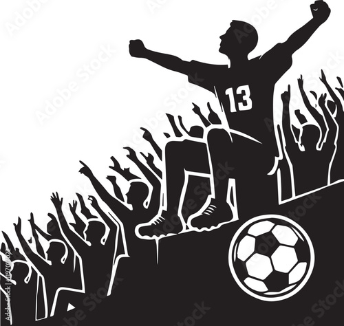 soccer fan  player silhouette