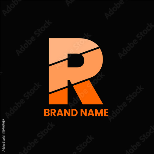 R letter logo design vector