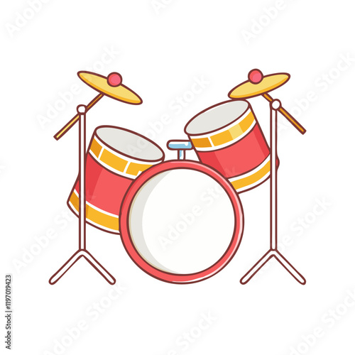 drum set vector icon, drum set vector illustration -simple illustration of drum set, perfect for drum set logos and icons and themed design  photo