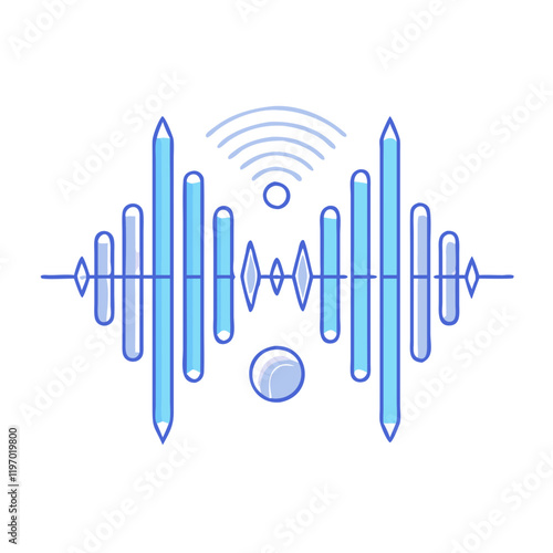 harmonic sound waves vector icon, harmonic sound waves vector illustration -simple illustration of harmonic sound waves, perfect for harmonic sound waves logos and icons and themed design 