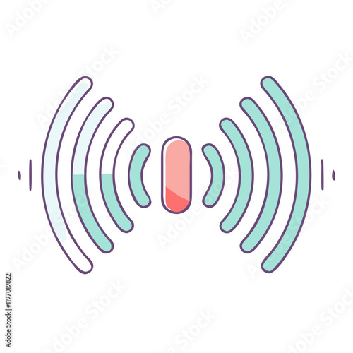 harmonic sound waves vector icon, harmonic sound waves vector illustration -simple illustration of harmonic sound waves, perfect for harmonic sound waves logos and icons and themed design 