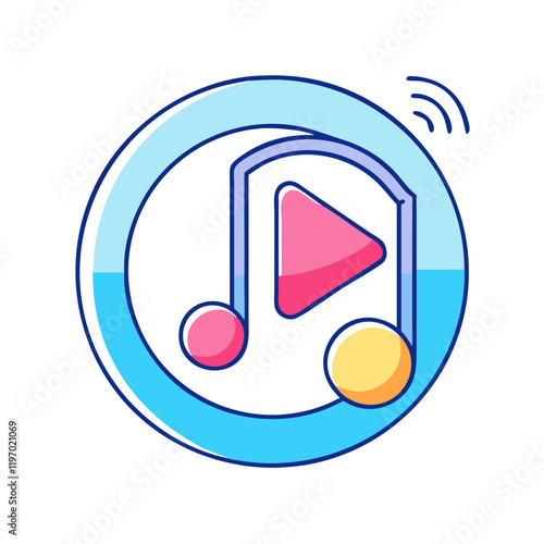 music streaming service vector icon, music streaming service vector illustration -simple illustration of music streaming service, perfect for music streaming service logos and icons and themed design 