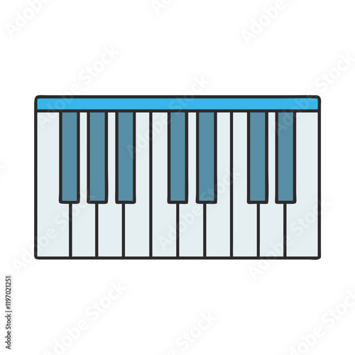 piano keys vector icon, piano keys vector illustration -simple illustration of piano keys, perfect for piano keys logos and icons and themed design 