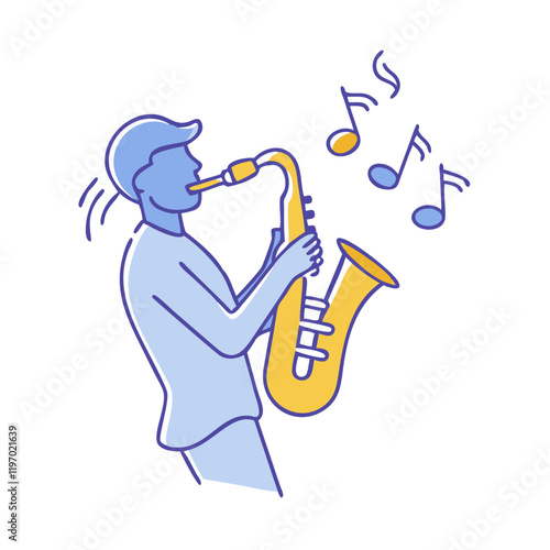 saxophonist silhouette vector icon, saxophonist silhouette vector illustration -simple illustration of saxophonist silhouette, perfect for saxophonist silhouette logos and icons and themed design 