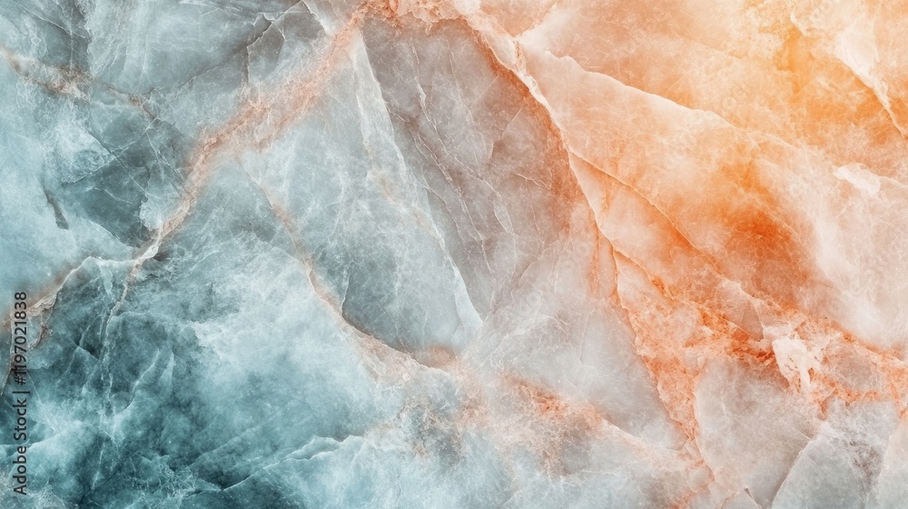 Fototapeta premium A stunning close-up of a multi-colored stone surface featuring smooth textures and vibrant shades of blue and orange