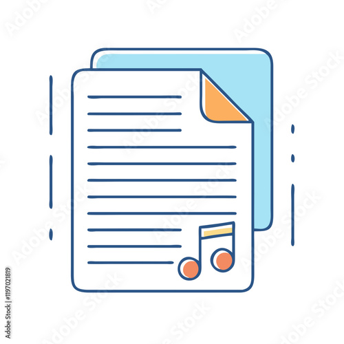 song lyrics sheet vector icon, song lyrics sheet vector illustration -simple illustration of song lyrics sheet, perfect for song lyrics sheet logos and icons and themed design 