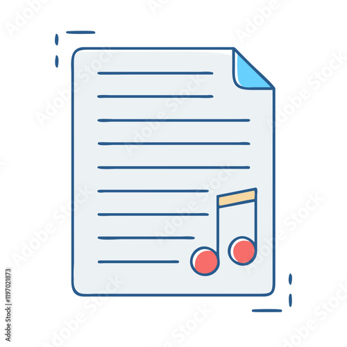 song lyrics sheet vector icon, song lyrics sheet vector illustration -simple illustration of song lyrics sheet, perfect for song lyrics sheet logos and icons and themed design 