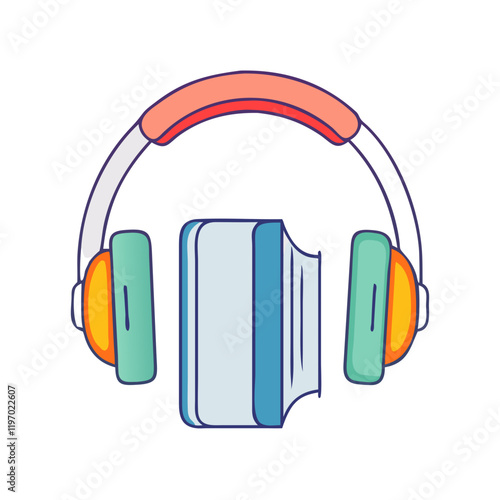 audiobook headphones vector icon, audiobook headphones vector illustration -simple illustration of audiobook headphones, perfect for audiobook headphones logos and icons and themed design 