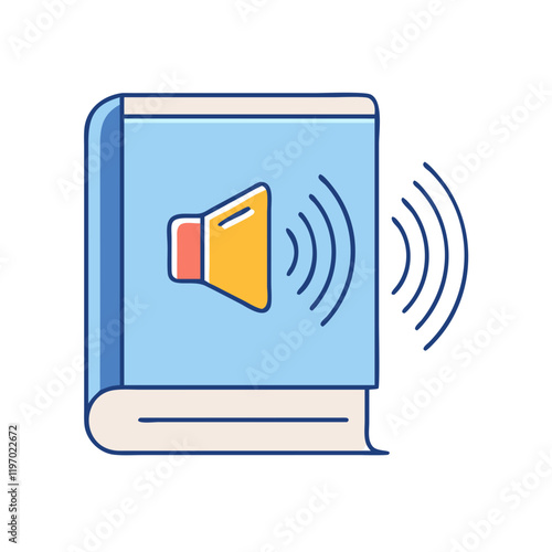 audiobook with sound waves icon