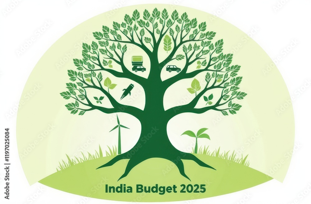 Obraz premium conceptual illustration for Indian union budget for the financial year 2025-2056