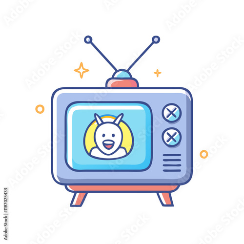 animated tv show vector icon, animated tv show vector illustration -simple illustration of animated tv show, perfect for animated tv show logos and icons and themed design 