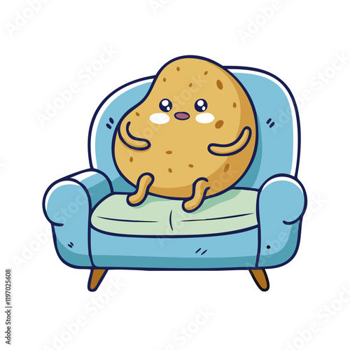 couch potato vector icon, couch potato vector illustration -simple illustration of couch potato, perfect for couch potato logos and icons and themed design 