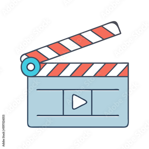 movie clapperboard vector icon, movie clapperboard vector illustration -simple illustration of movie clapperboard, perfect for movie clapperboard logos and icons and themed design 