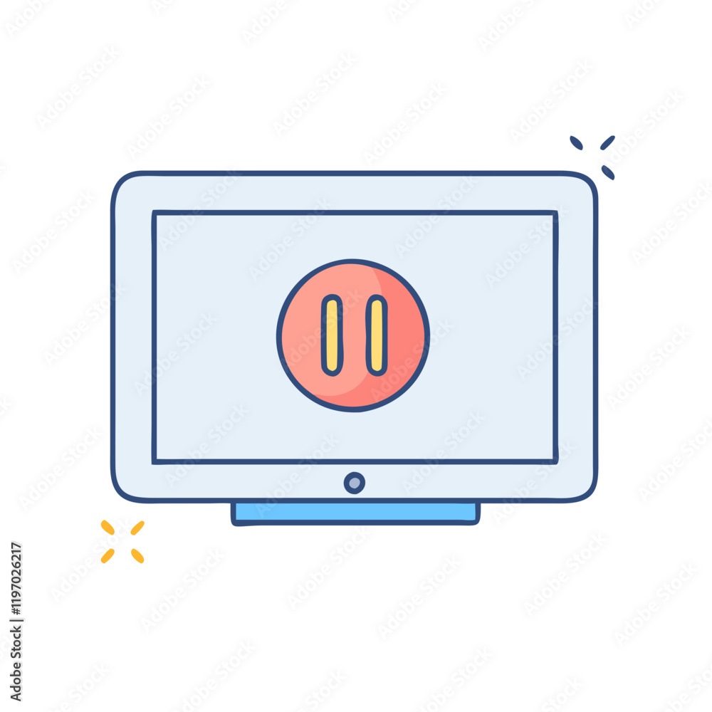 pause button on tv vector icon, pause button on tv vector illustration -simple illustration of pause button on tv, perfect for pause button on tv logos and icons and themed design pause button on tv vector icon, pause button on tv vector illustration -simple illustration of pause button on tv, perfect for pause button on tv logos and icons and themed design