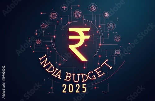 conceptual illustration for Indian union budget for the financial year 2025-2026
