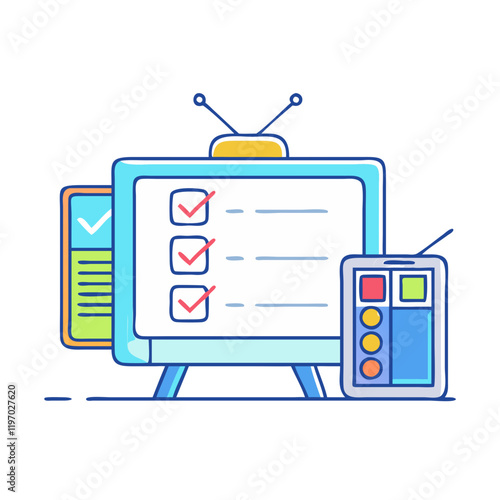 tv binge watching checklist icon