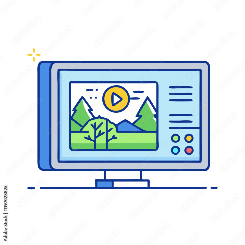 tv with a nature documentary icon, tv with a nature documentary vector, tv with a nature documentary icon, tv with a nature documentary vector,