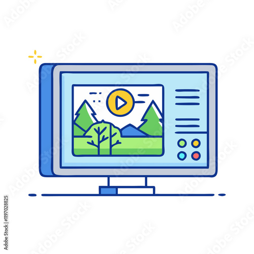 tv with a nature documentary icon, tv with a nature documentary vector,