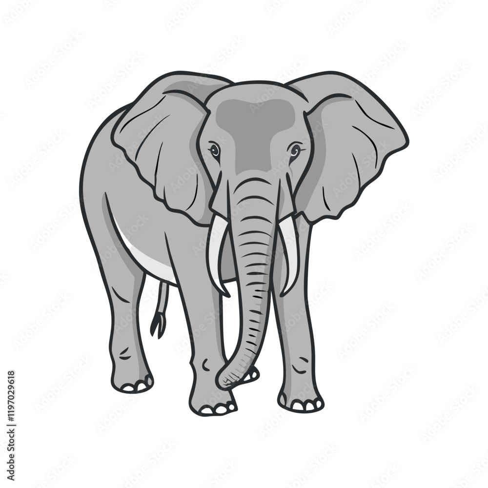 Obraz premium african elephant vector icon, african elephant vector illustration -simple illustration of african elephant, perfect for african elephant logos and icons and themed design 