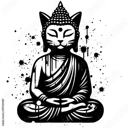 Meditating Buddha Cat
